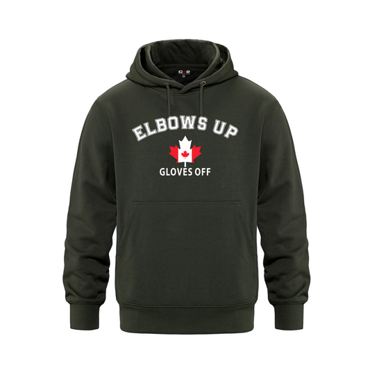 Elbows Up. Gloves Off. | 440GSM Heavyweight Canadian Hoodie – Water-Repellent Fleece