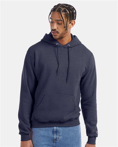 Unisex Powerblend® Hooded Sweatshirt - Navy Heather -  - 1757