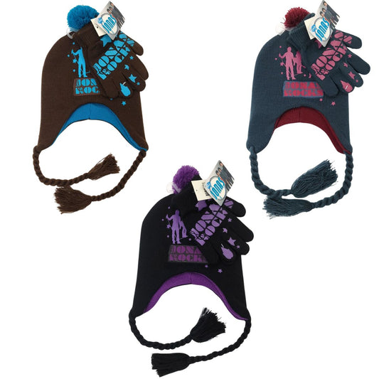 Youth - Jonas Rocks Laplander 2pcs set Beanie Hat and Gloves Multi-Coloured - Character Knit Toque Set