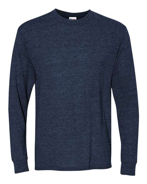 Dri-Power® Long Sleeve 50/50 T-Shirt - Vintage Heather Navy