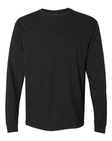 Unisex Garment-Dyed Heavyweight Long Sleeve T-Shirt - Black -  - 2217