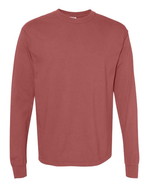 Garment-Dyed Heavyweight Long Sleeve T-Shirt - Brick