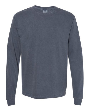 Unisex Garment-Dyed Heavyweight Long Sleeve T-Shirt - Denim -  - 2217