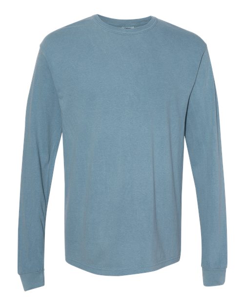 Unisex Garment-Dyed Heavyweight Long Sleeve T-Shirt - Ice Blue -  - 2217