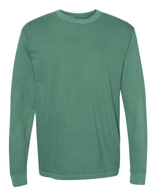 Unisex Garment-Dyed Heavyweight Long Sleeve T-Shirt - Light Green -  - 2217