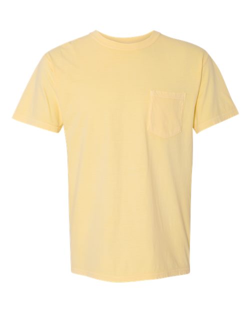 Unisex Garment-Dyed Heavyweight Pocket T-Shirt - Butter -  - 1963