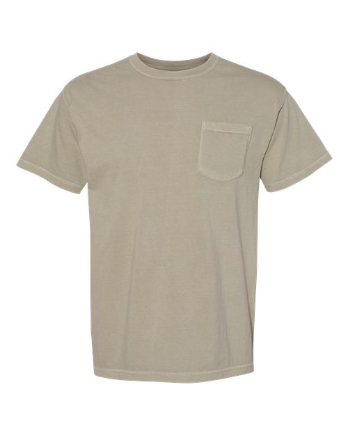 Unisex Garment-Dyed Heavyweight Pocket T-Shirt - Sandstone -  - 1963