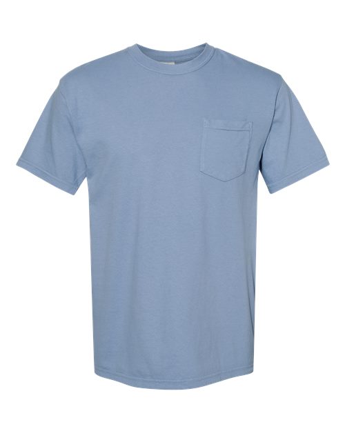 Unisex Garment-Dyed Heavyweight Pocket T-Shirt - Washed Denim -  - 1963
