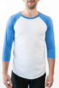 47289 - Men’s Baseball Tee - White Royal / S - CLOSE