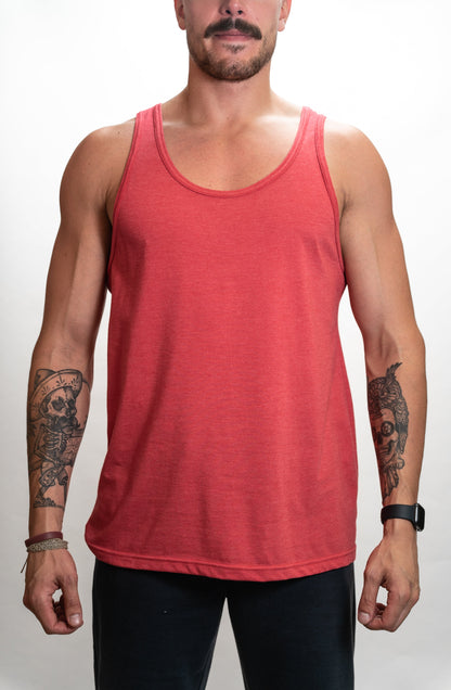 47294 - New Men’s Tank Top - Red Heather / S - CLOSE
