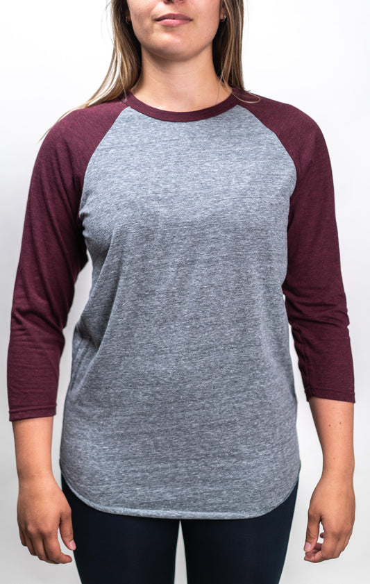47320 - Men’s Snow Raglan Tee - Vintage Grey Sangria / S - CLOSE