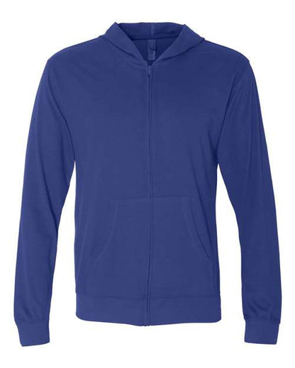 Unisex Sueded Long Sleeve Hooded Full Zip T-Shirt -  - 4164
