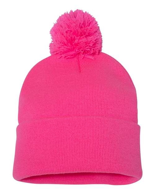 12" Pom-Pom Cuffed Beanie