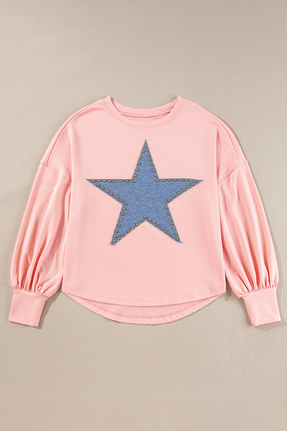 Black Studded Star Graphic Oversized Top