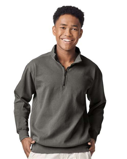 Unisex Garment-Dyed Quarter-Zip Sweatshirt -  - 4735