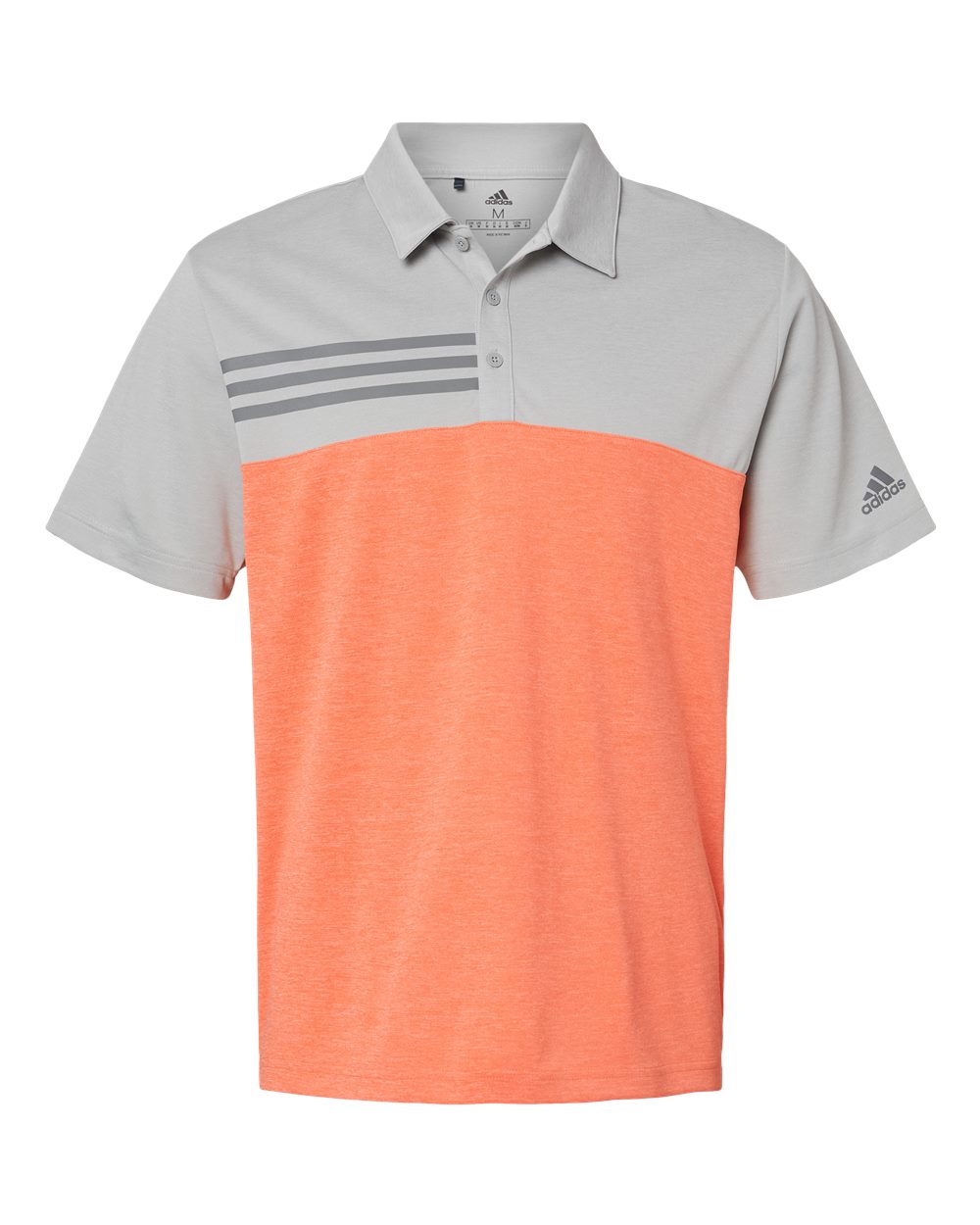 Adidas Heathered Colorblocked 3-Stripes Polo A508