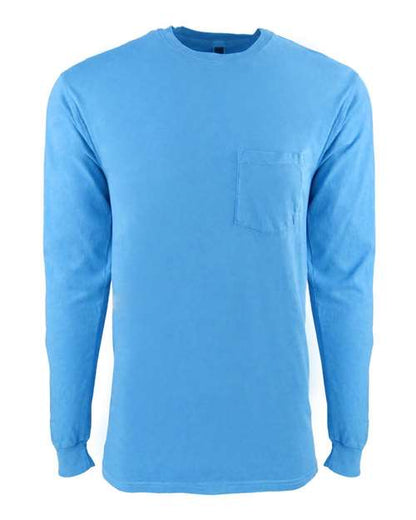 Unisex Inspired Dye Long Sleeve Pocket T-Shirt -  - 4865