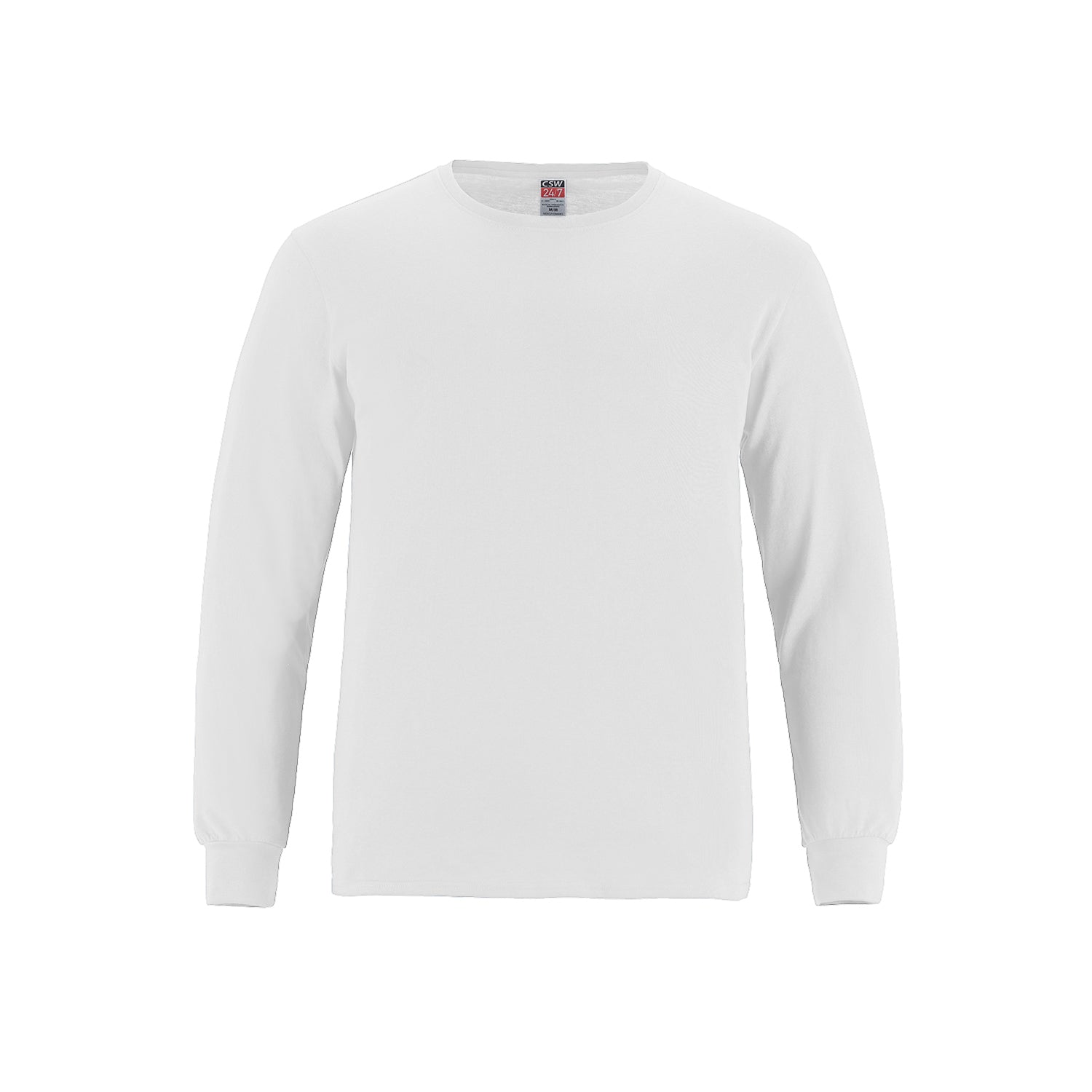 S5615Y - Breeze - Youth RING SPUN Combed Cotton Long Sleeve Crewneck T-Shirt - White / XS
