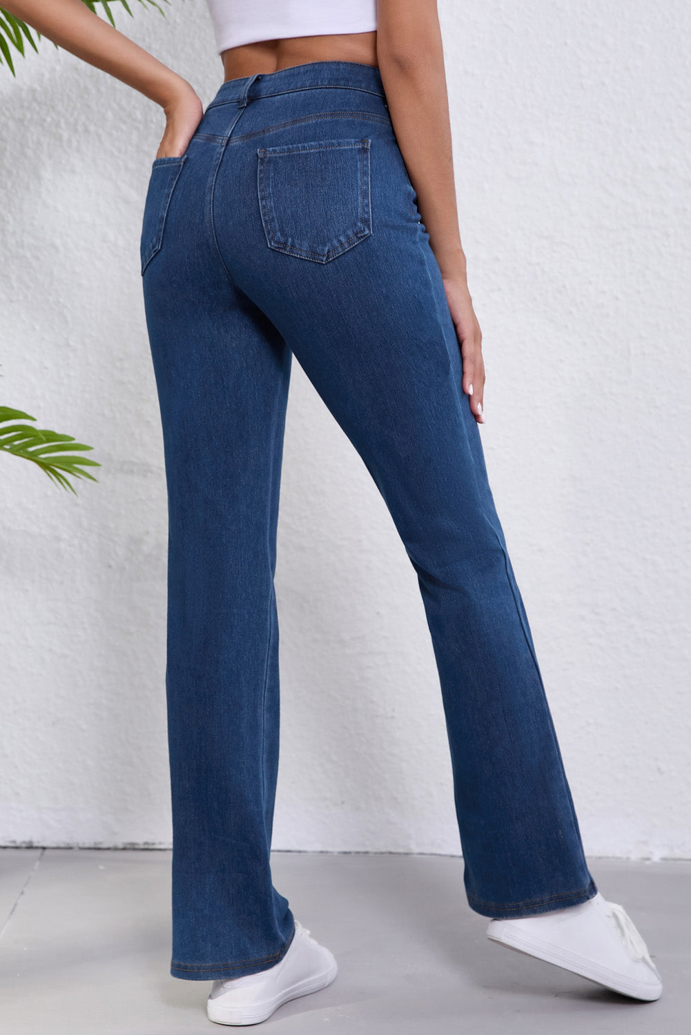 Ashleigh Blue Casual Mid Waist Stretchy Knit Bootcut Jeans