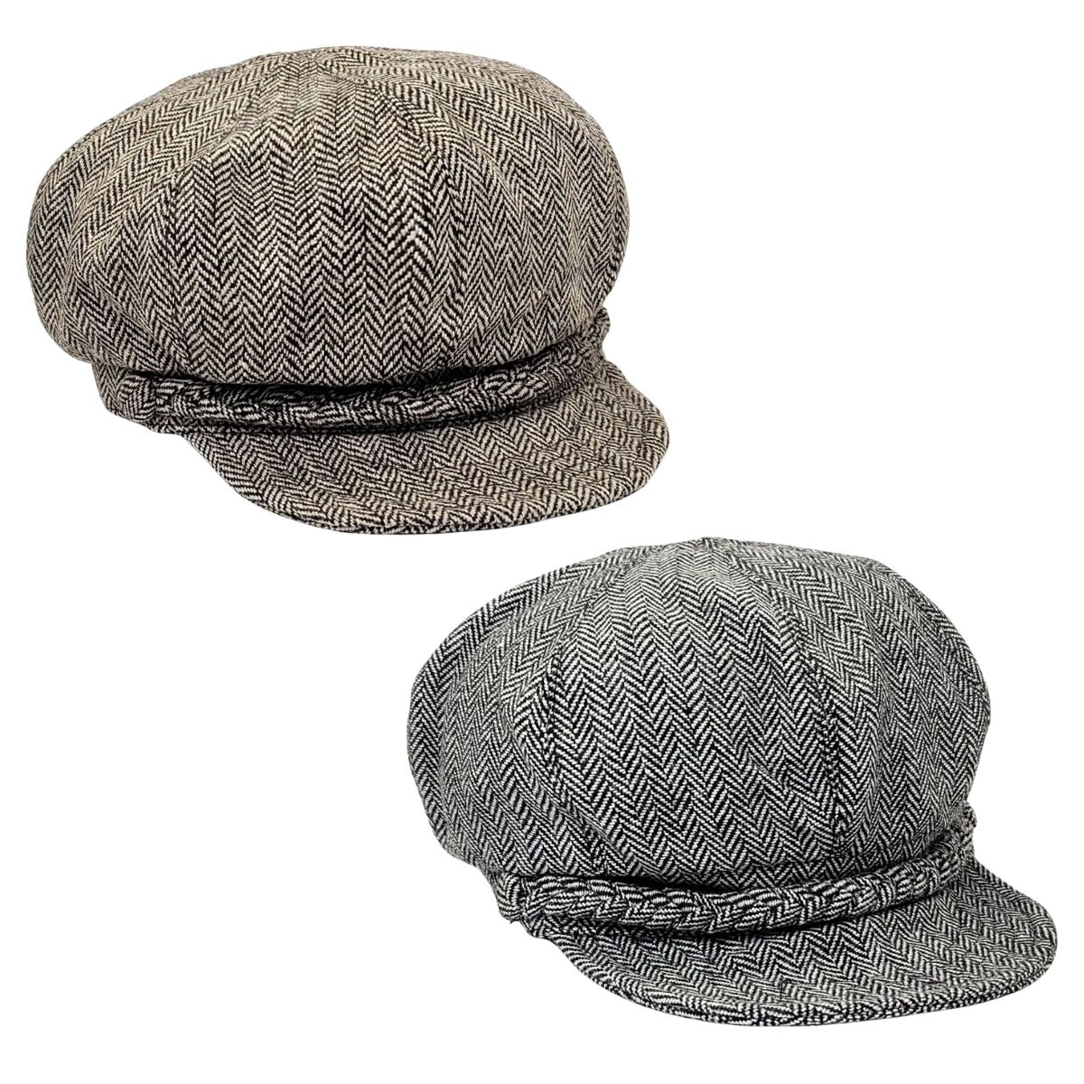 Newsboy Hat - Braided Brown & Black