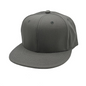 GNV-019 - 6 Panels Round Flat Bill Snapback - Grey / One Size - CAPS