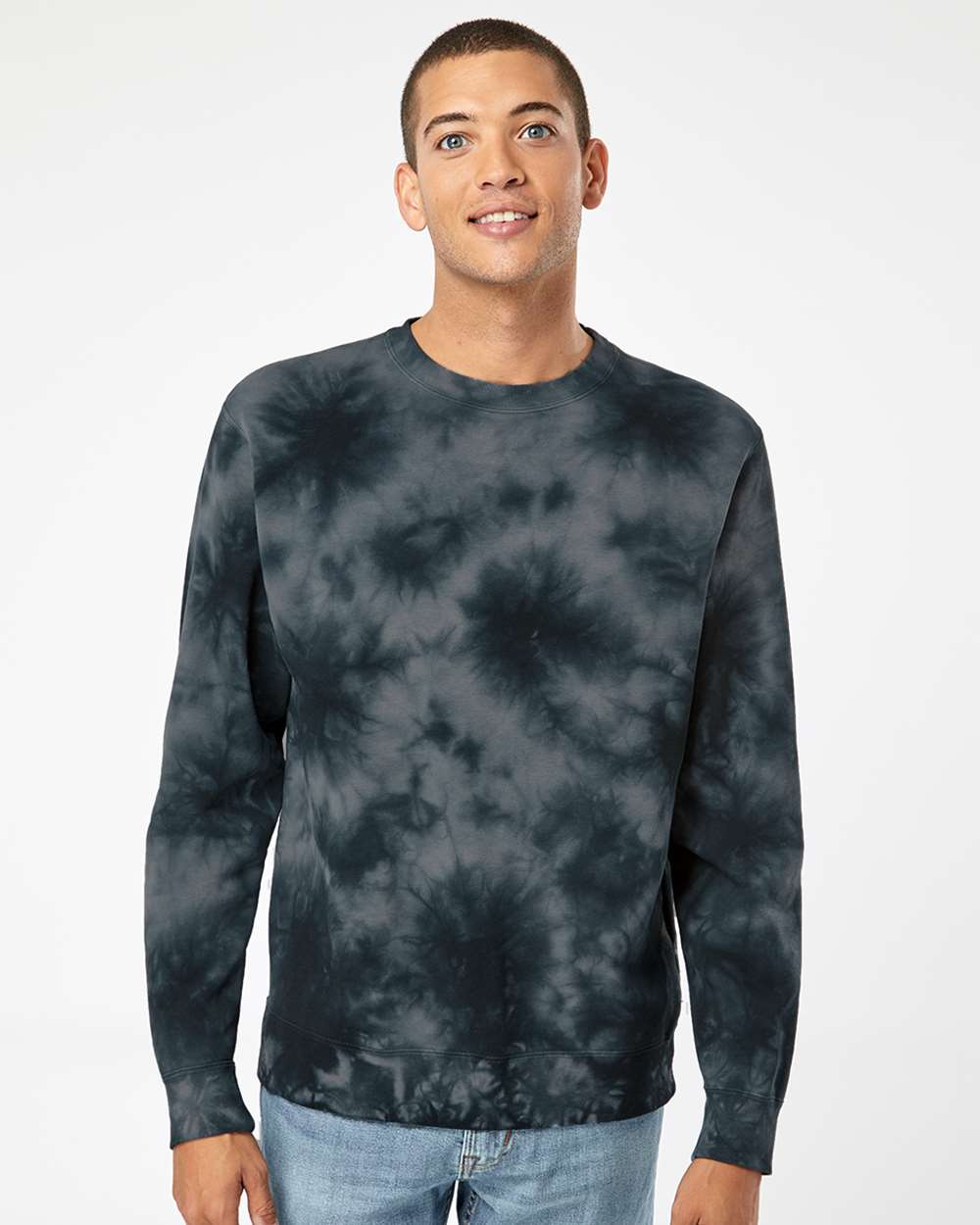 Independent Trading Co. Midweight Tie-Dyed Crewneck Sweatshirt PRM3500TD