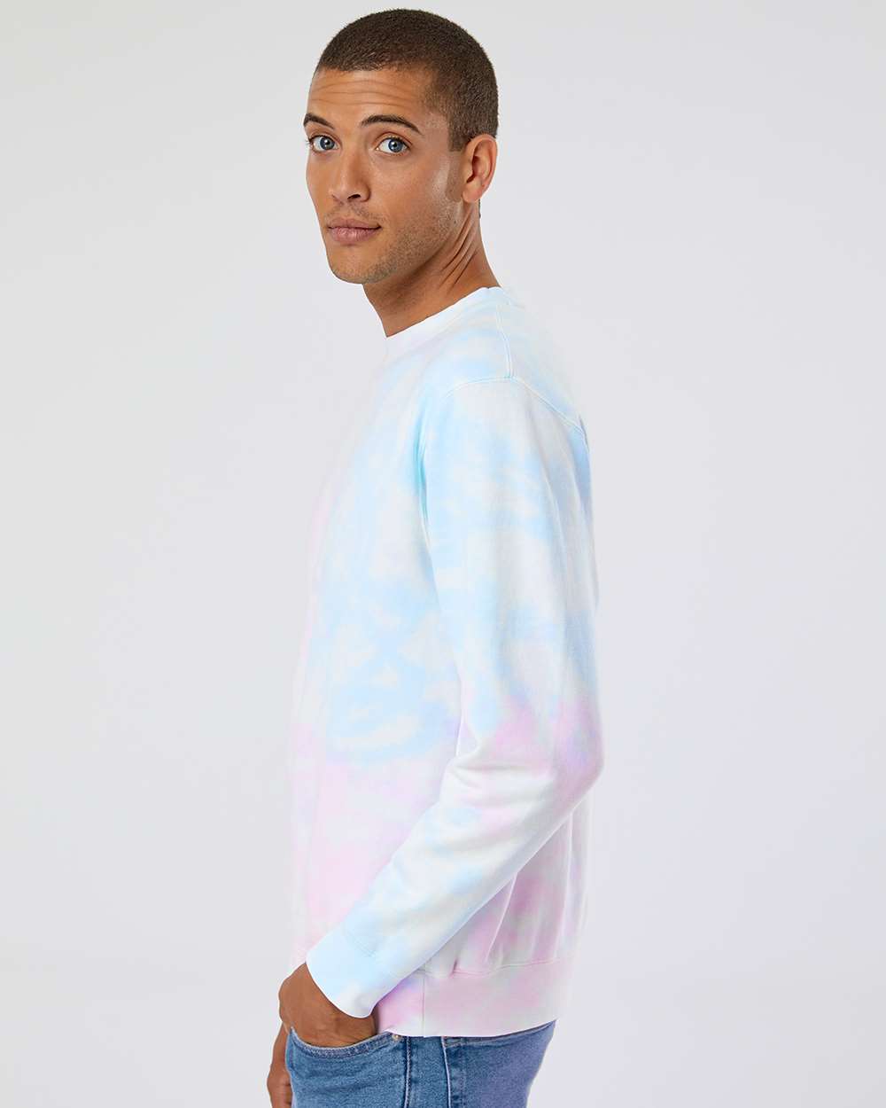 Independent Trading Co. Midweight Tie-Dyed Crewneck Sweatshirt PRM3500TD