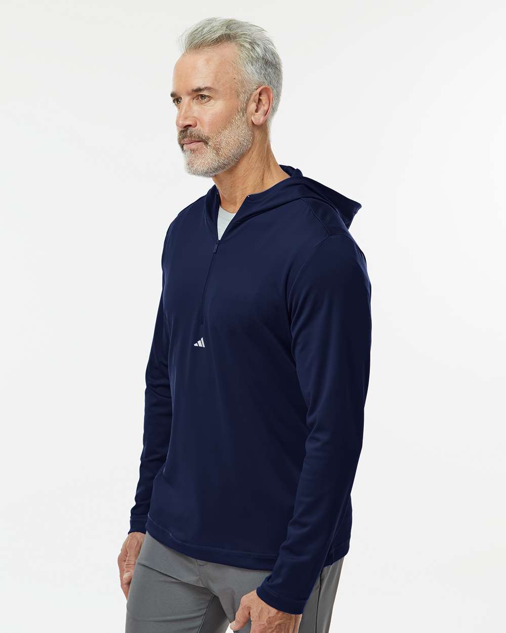 Adidas Lightweight Performance Quarter-Zip Hooded Pullover A596