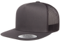 F06006 - YP Classics 5 Panel Flat Peak Snap Back Trucker Cap - Charcoal - Headwear