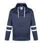 L00617 - Dangle - Adult Pullover Hockey Lace Hooded Sweatshirt - Navy/White / XS / Fleece