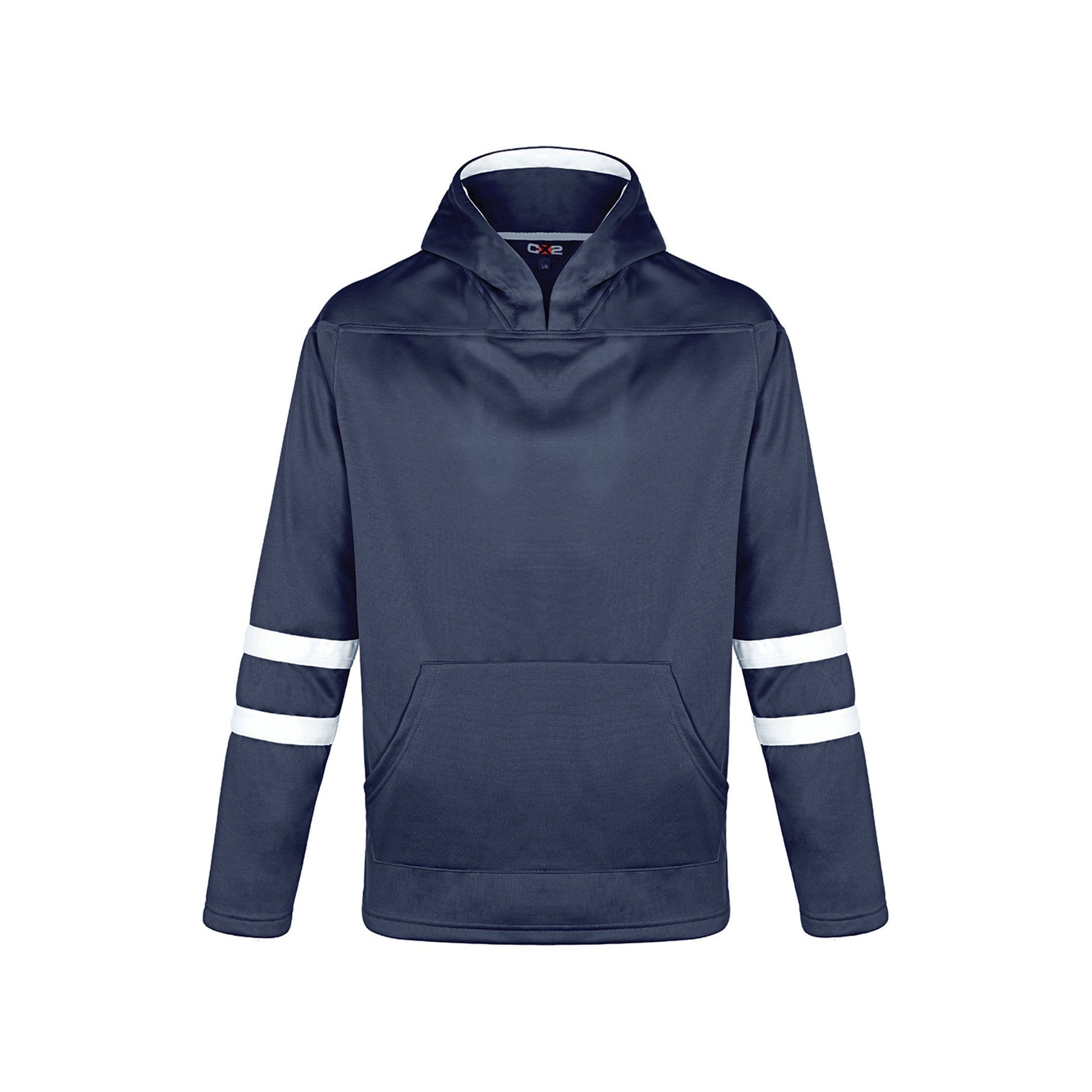 L0617Y - Dangle - Youth Pullover Hockey Lace Hooded Sweatshirt - Navy/White / S / Fleece