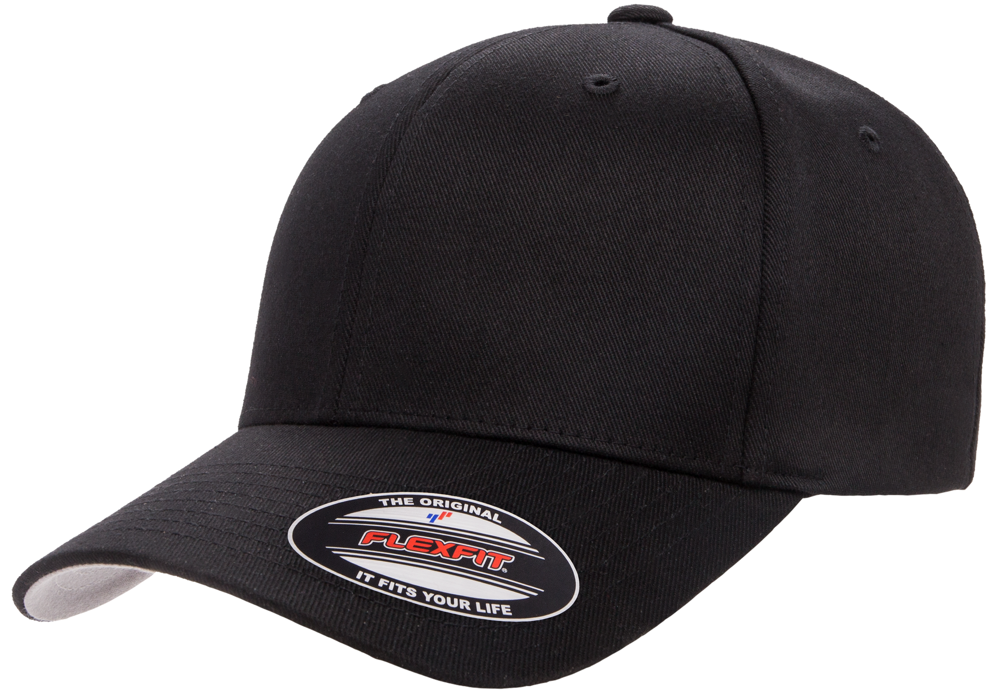 F06277 - FlexFit Wooly Combed Fitted Cap - Black / S/M - Headwear