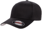 F06277 - FlexFit Wooly Combed Fitted Cap - Black / S/M - Headwear