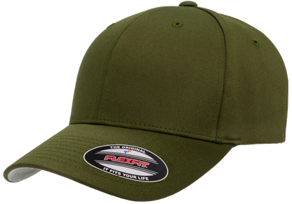 F06277 - FlexFit Wooly Combed Fitted Cap - Olive / S/M - Headwear