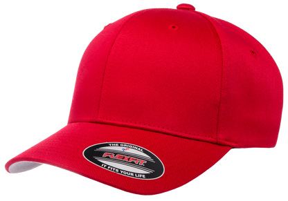 F06277 - FlexFit Wooly Combed Fitted Cap - Red / S/M - Headwear