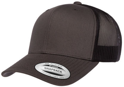F6606T - YP Classics 2-Tone Snap Back Trucker Cap - Charcoal/Black - Headwear
