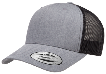 F6606T - YP Classics 2-Tone Snap Back Trucker Cap - Grey Heather/Black - Headwear