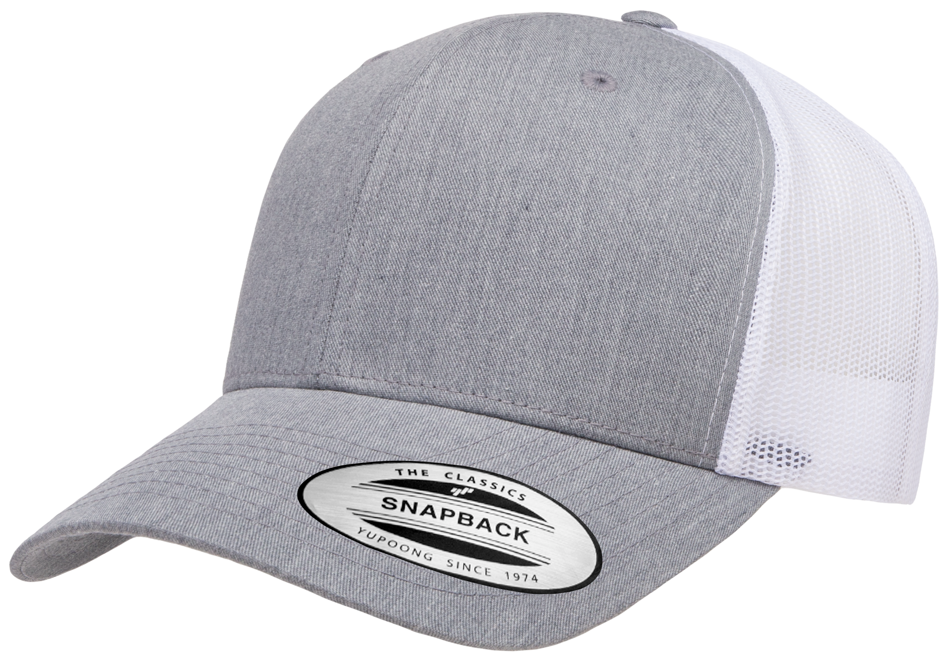 F6606T - YP Classics 2-Tone Snap Back Trucker Cap - Grey Heather/White - Headwear