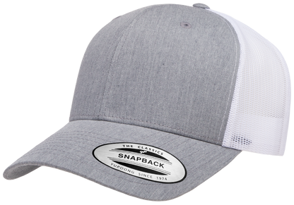 F6606T - YP Classics 2-Tone Snap Back Trucker Cap - Grey Heather/White - Headwear