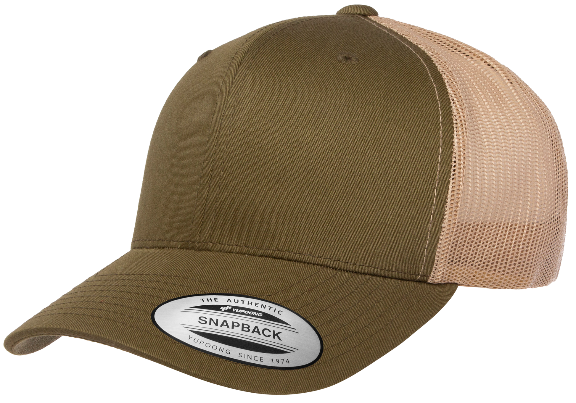 F6606T - YP Classics 2-Tone Snap Back Trucker Cap - Moss/Khaki - Headwear