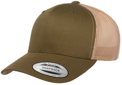 F6606T - YP Classics 2-Tone Snap Back Trucker Cap - Moss/Khaki - Headwear