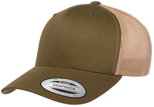 F6606T - YP Classics 2-Tone Snap Back Trucker Cap - Moss/Khaki - Headwear