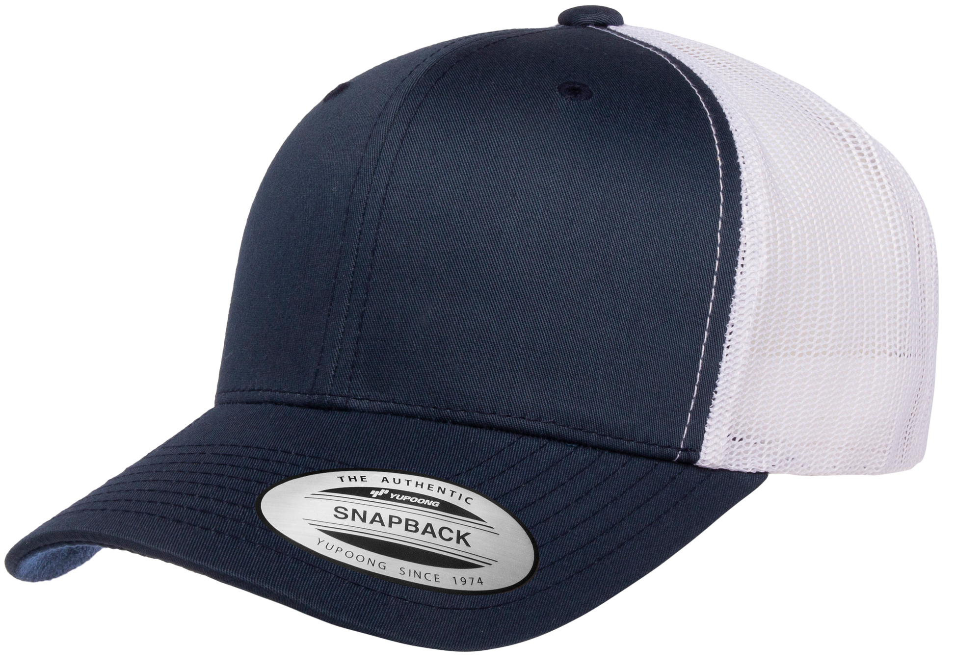 F6606T - YP Classics 2-Tone Snap Back Trucker Cap - Navy/White - Headwear