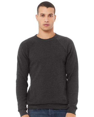 Unisex Sponge Fleece Raglan Crewneck Sweatshirt - Dark Grey Heather -  - 2003