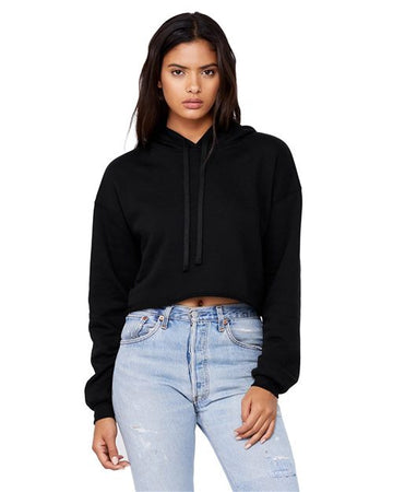 Women's Crop Fleece Hoodie Sweatshirt -  - 6891