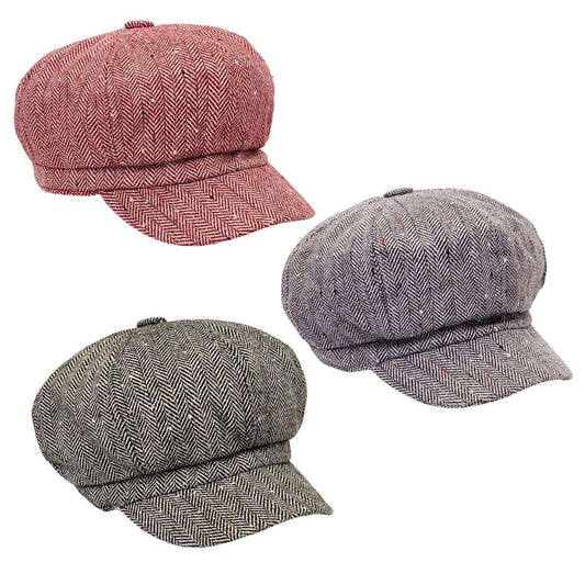 Newsboy Hat - Herringbone Glitter Multi-Coloured