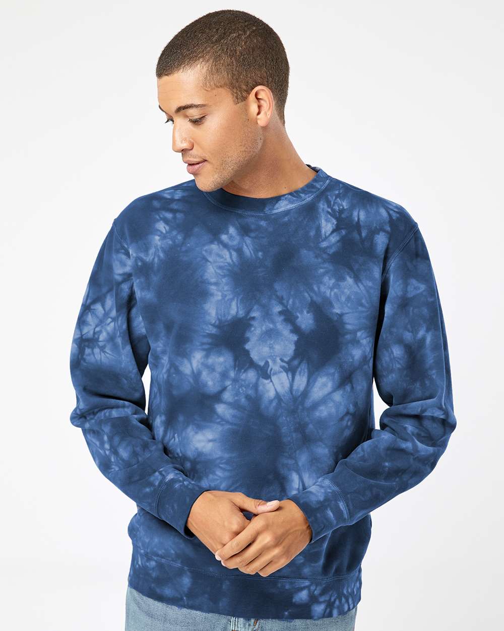 Independent Trading Co. Midweight Tie-Dyed Crewneck Sweatshirt PRM3500TD