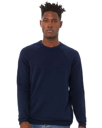 Unisex Sponge Fleece Raglan Crewneck Sweatshirt - Navy -  - 2003