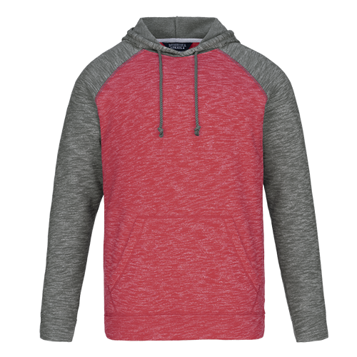 L00745 - Alameda - Adult Pullover Hooded Sweatshirt - Red/Gunmetal Heather / S / Fleece
