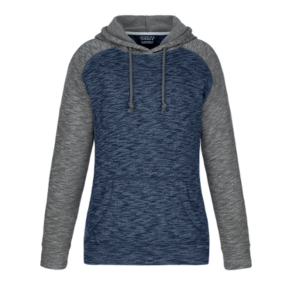 L00746 - Alameda - Ladies Pullover Hooded Sweatshirt - Navy/Gunmetal Heather / XS / Fleece